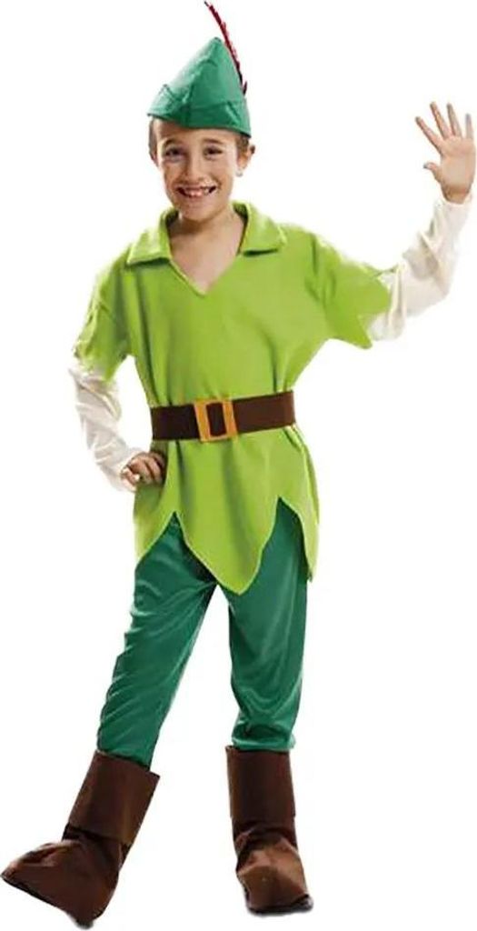 A young boy dressed as Peter Pan, posing for a product image.
