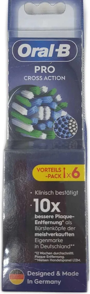 6 Brossettes noires Oral-B ProCrossAction - Hygiène maximale CleanMaximizer - 10