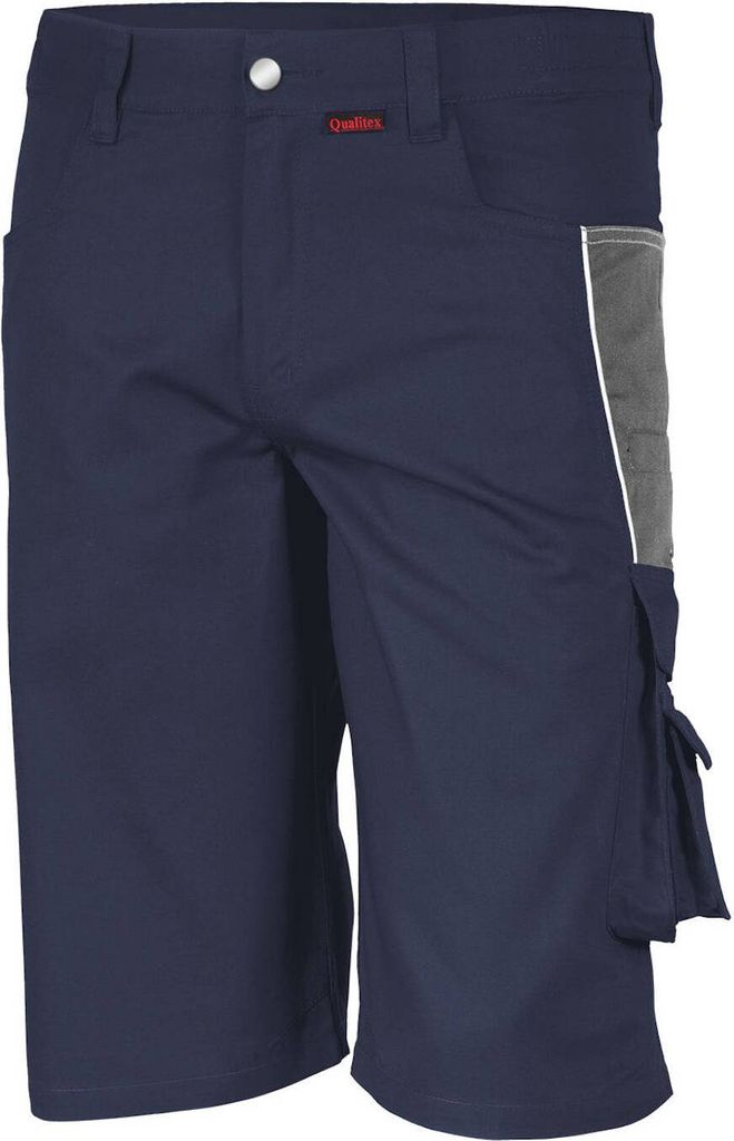 Qualitex kurze Arbeitshose - strapazierfähige PROfessionals Shorts aus faserverstätktem Gewebe - in Farbe: marine/grau - Herren: 56 - Damen: 50