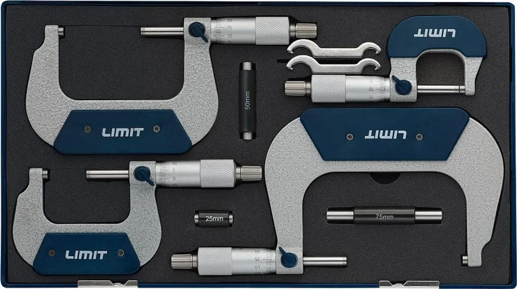 Set 4 micromètres Limite 0-100mm en acier haute résistance et mallette