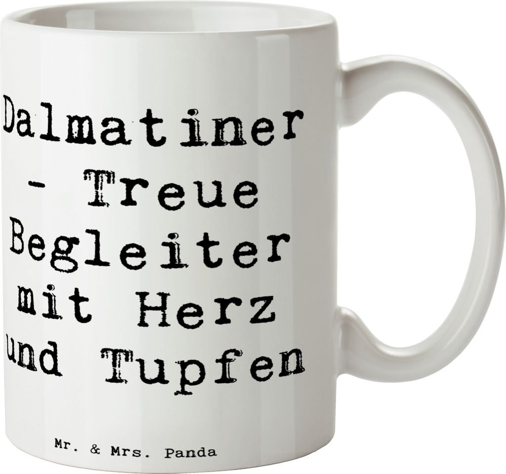 Mr. & Mrs. Panda Tasse mit Spruch Spruch Dalmatiner Herz - Weiß - Geschenk, Hund, Beschreibung, schöne, Hunderasse, fröhliche Art, Kaffeetasse, ...