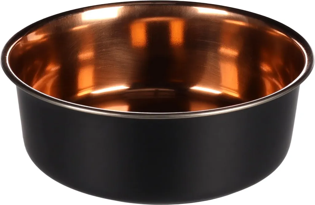 Gamelle pour Chien Flamingo Ezra Ronde Noire et Cuivre - Écuelle Design