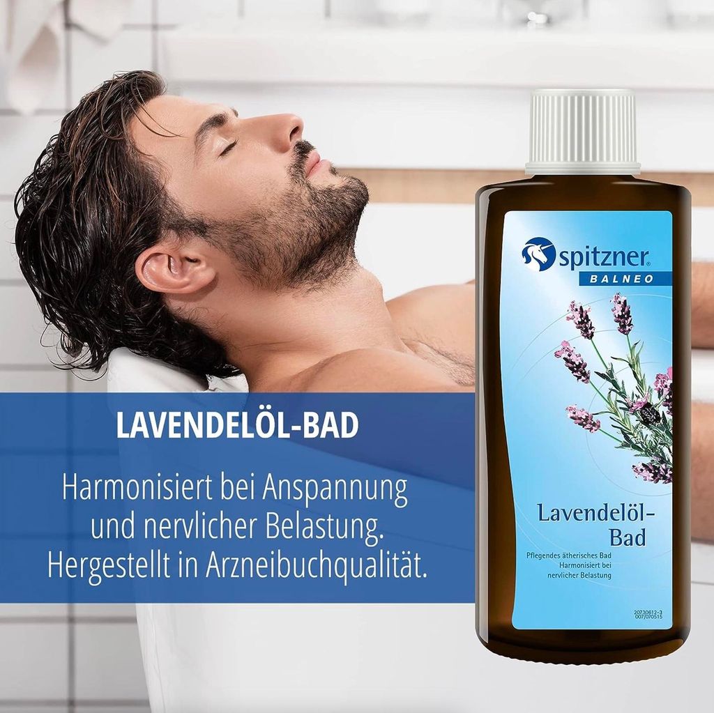 Spitzner Lavendelöl Bad 190 ml Gesundheitsfördernder Badezusatz mit ätherischem Lavendelöl