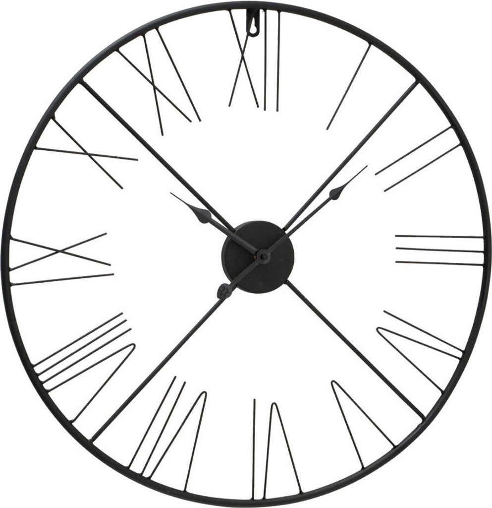 Wanduhr, römische Ziffern, analog, schwarz, 57 cm