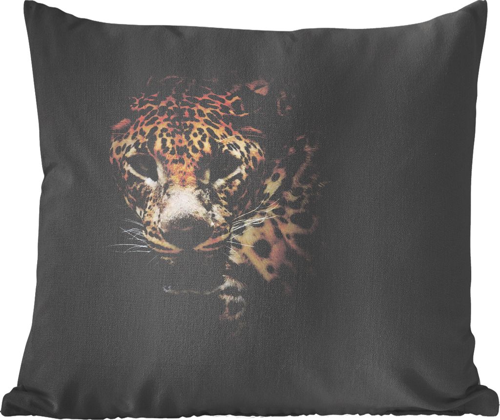 MuchoWow Zierkissen Sofakissen Wohnzimmer Dekokissen 45x45 cm Leopard - Wilde Tiere - Licht - Schlafpolster - Polster für das Sofa
