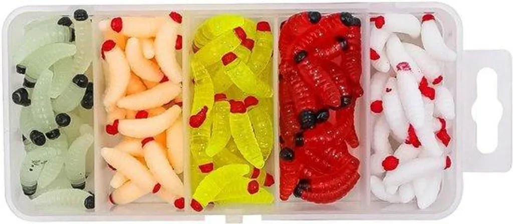 Appâts vers de farine artificiels verts résistants, 125pcs, anti-perte