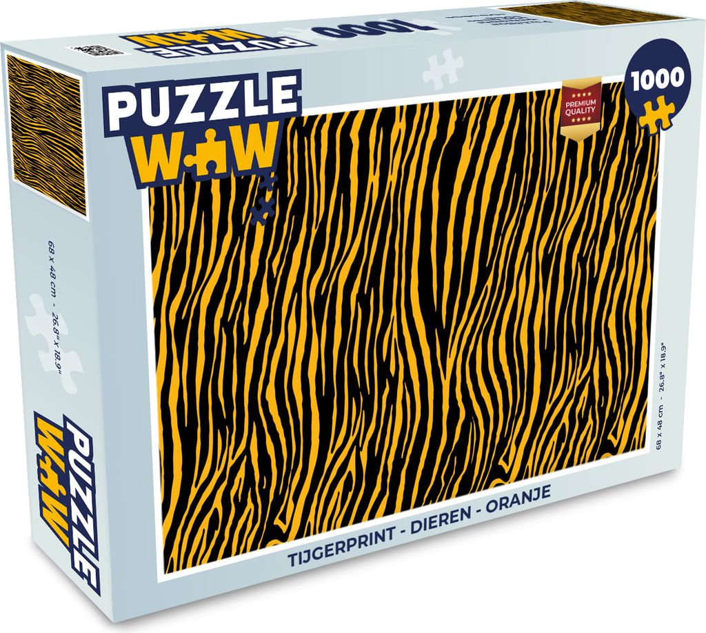 MuchoWow Puzzle 1000 Teile Tigerdruck - Tiere - Orange - Erwachsene - Rätsel