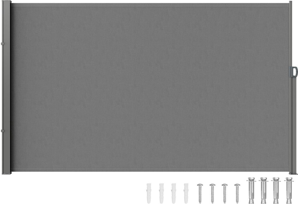 Seitenmarkise 160 x 300 cm Seitenwandmarkise aus 180 g/m² Polyestergewebe mit PolyurethanBeschichtung Markise einziehbarer Griff mit Federmechanis...