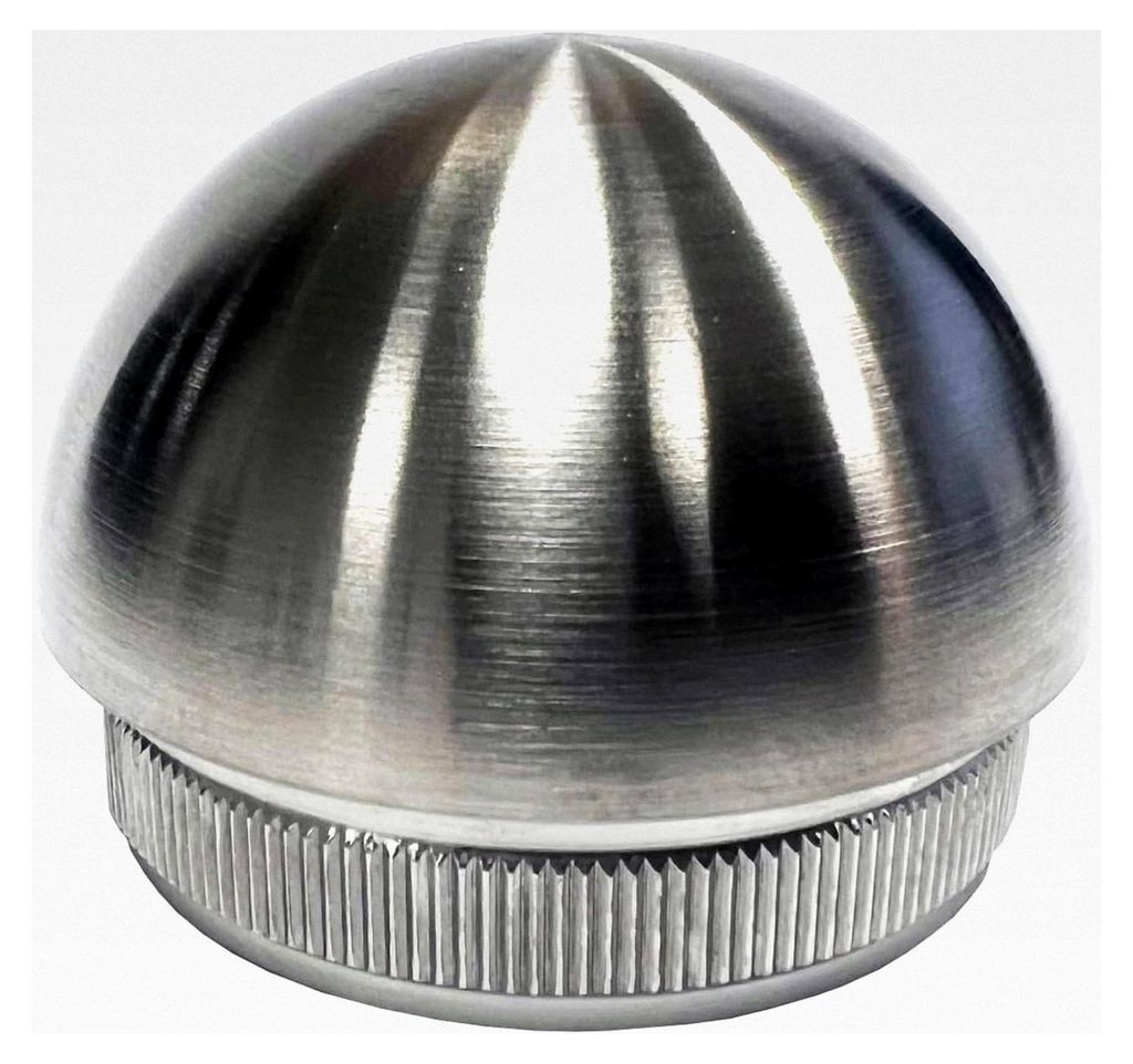 Edelstahl Steckkappe Halbkugel für 42,4x2mm Handlauf V2A, geschliffen