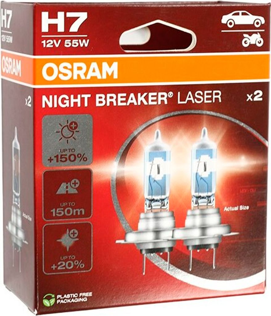 Żarówki laserowe OSRAM H7 Night Breaker 12V 55W PX26d - w Zdjęcie produktu 