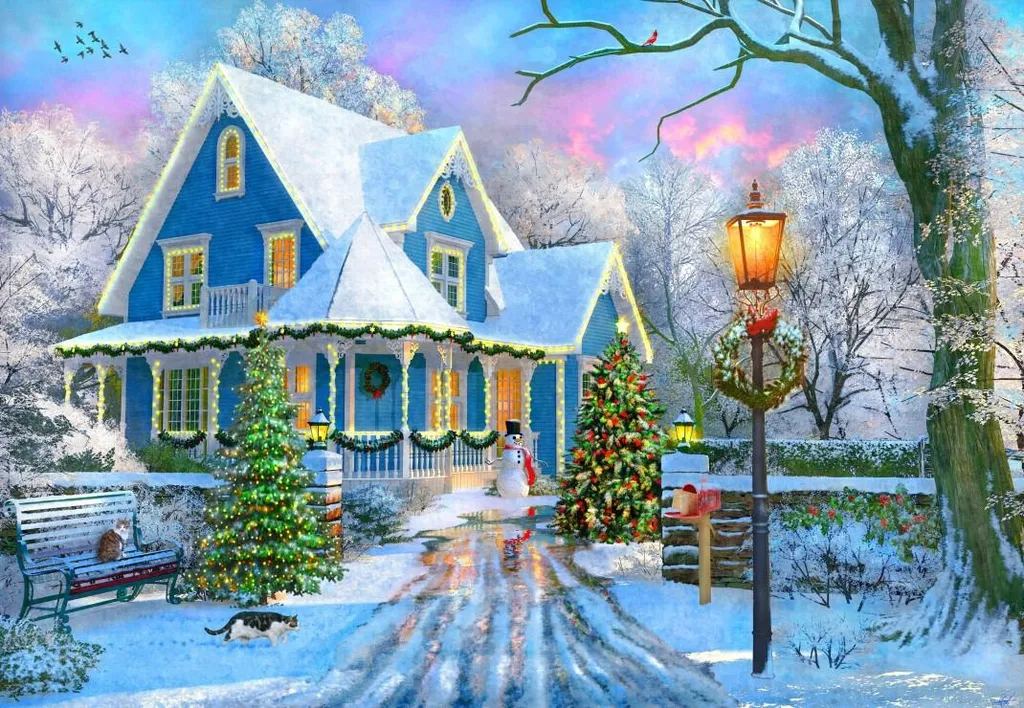 Puzzle 1000 pièces Noël Christmas at Home - Activité Hivernale Famille