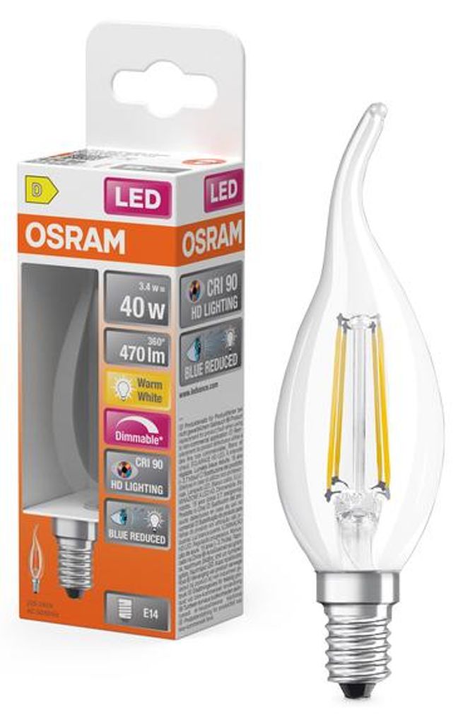 Ampoule Led Transparente Flamme Bougie Blue Reduced E14 Image du produit 