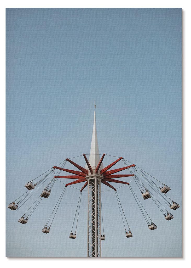 POSTER - 29x42 cm (A3) - Agnieszka Mazur - Turm mit Karussell-Dynamik, Minimalismus - Wandbild für Wohnzimmer Schlafzimmer & Flur, Modernes Poster...