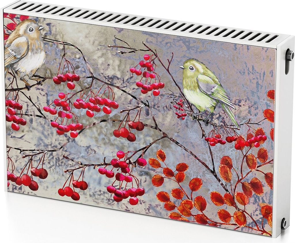 Herbstvögel – Magnetische Heizkörperabdeckung – 90x60 cm – Magnet Heizkörperabdeckung – 3D Würfel – Heizkörperverkleidung – Magnet...