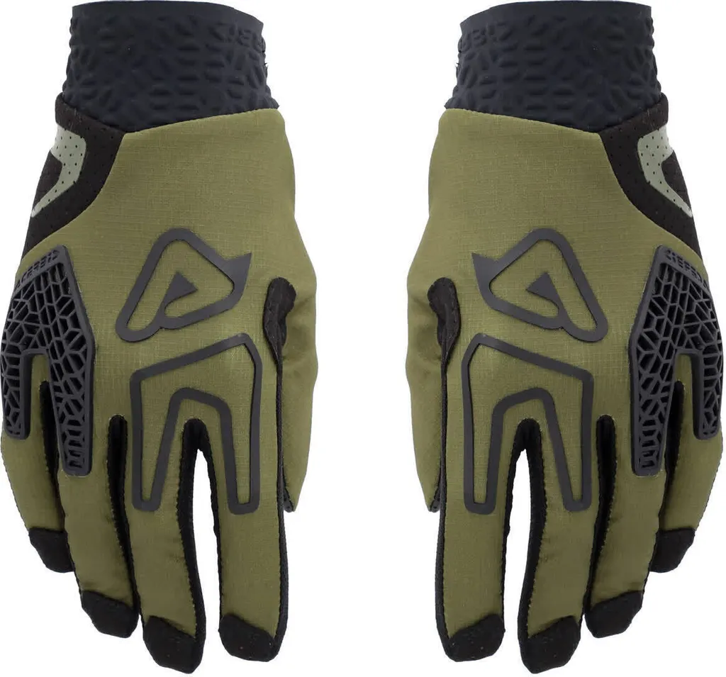 Gants de protection moto Acerbis Enduro Race vert armée taille 3XL