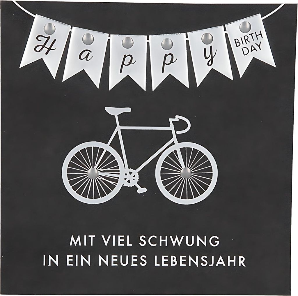 Glamour Glitzer Grußkarte Klappkarte mit Umschlag Happy Birthday ,quadratisch 035