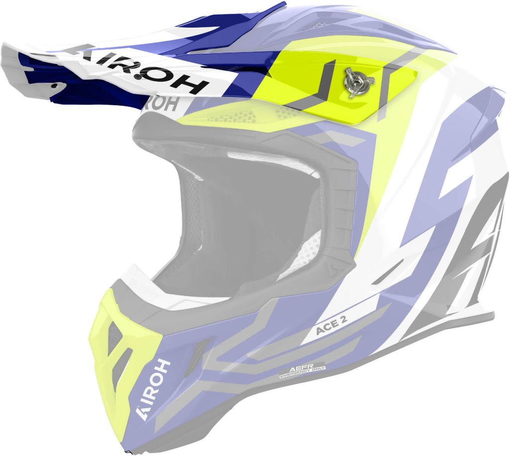 Frontscheibe Airoh Aviator ACE 2 Ground Gelb Blau Produktbild 