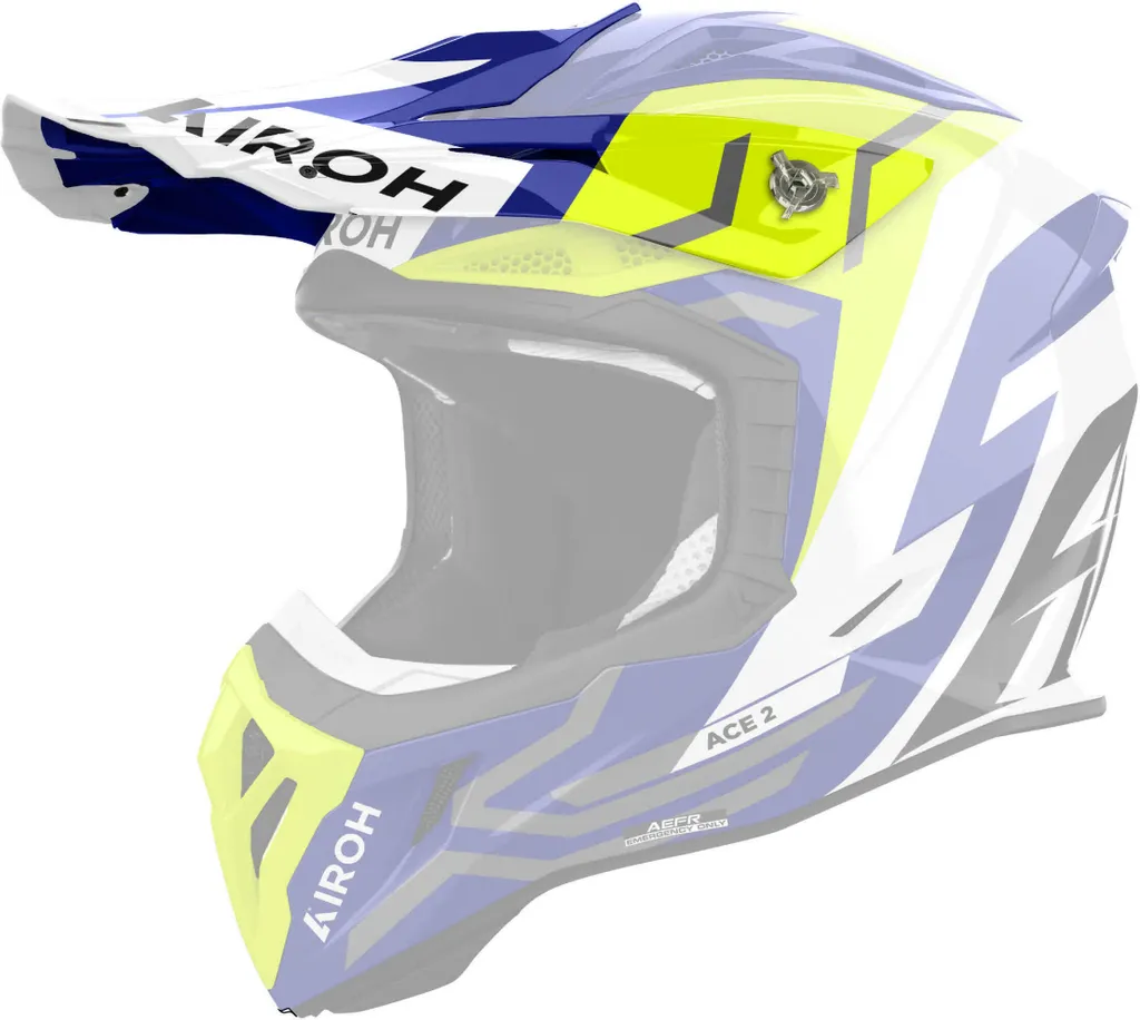 Pare-brise Airoh Aviator ACE 2 Ground Jaune Bleu pour Casque Motocross