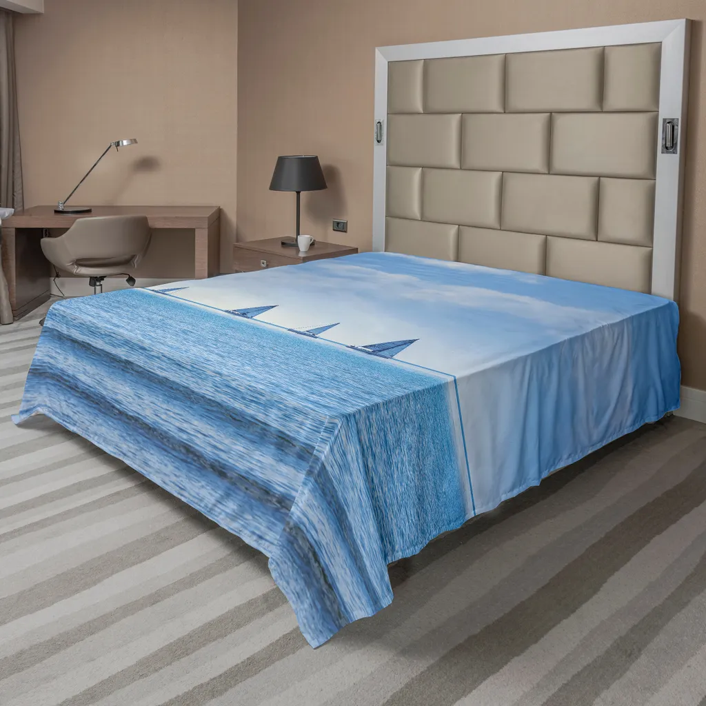 Drap plat nautique ABAKUHAUS Voilier de course Bleu clair 260x228 cm