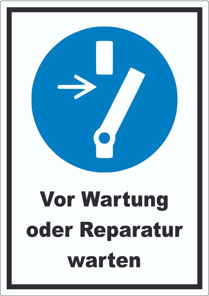 Vor Wartung oder Reparatur freischalten Aufkleber A8 (52x74mm)