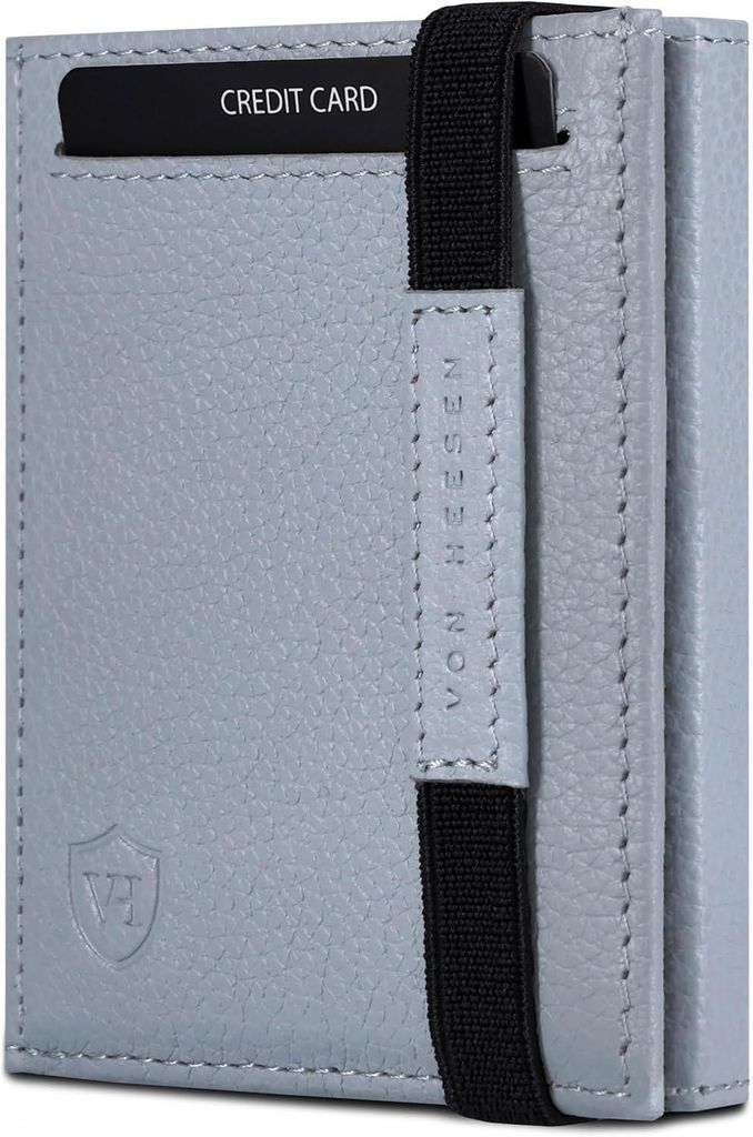 Geldbörse Slim Wallet mit Münzfach & RFID Schutz Mini Geldbeutel Damen Herren Portmonee - Kartenetui Echtleder Karten Portemonnaie - Kreditkarten...
