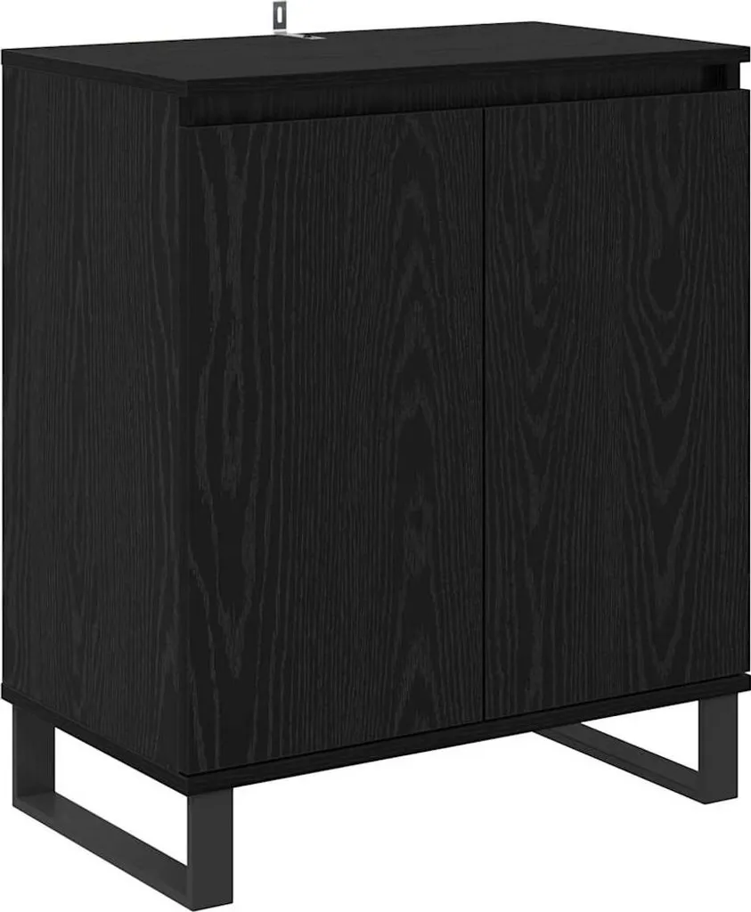 Credenza Salvaspazio Rovere Nero 60 cm - Mobiletto Multiuso Casa