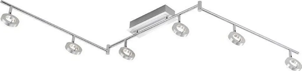 Plafonnier LED 6 spots orientables Sileda en aluminium gris mat chic - 5