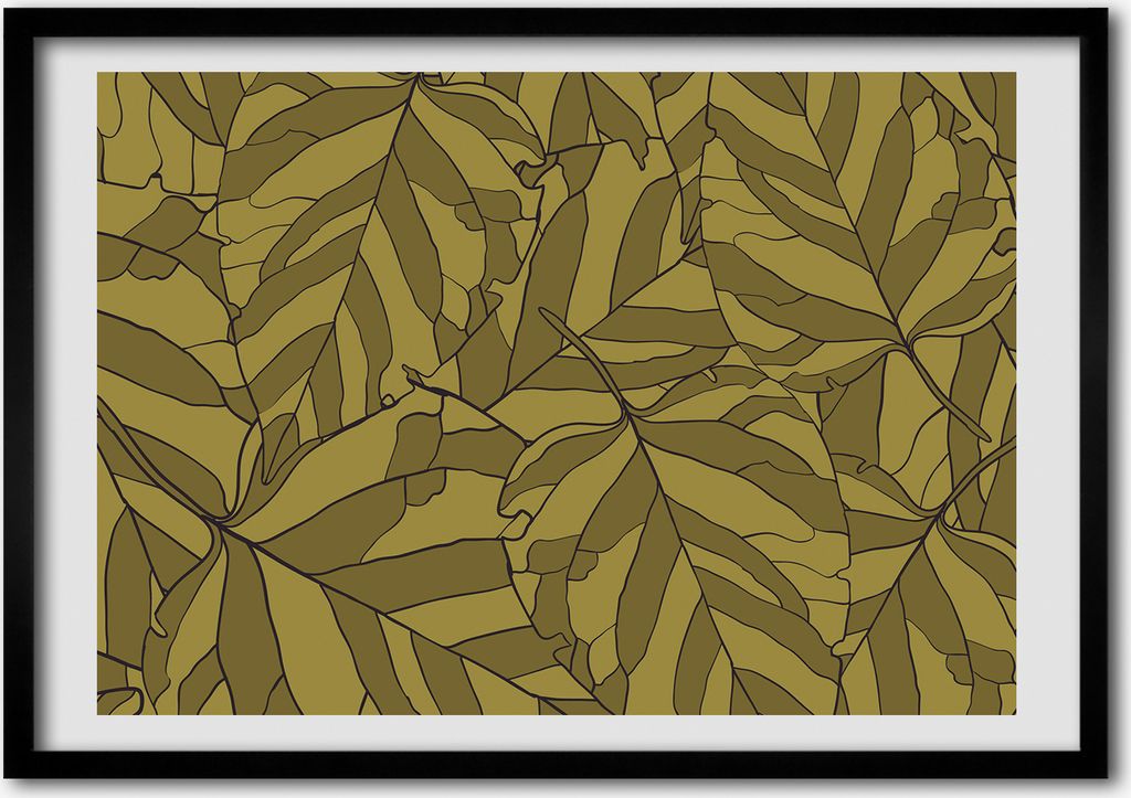 Bild - Bilderrahmen - 100 cm x 70 cm - MDF - Rahmen - Foto - Wandkunst Blätter