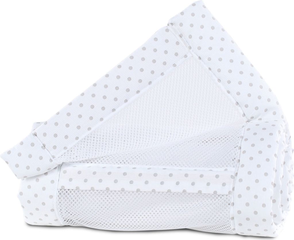 babybay Nestchen Mesh-Piqué für Maxi, Boxspring und Comfort, weiß Punkte perlgrau