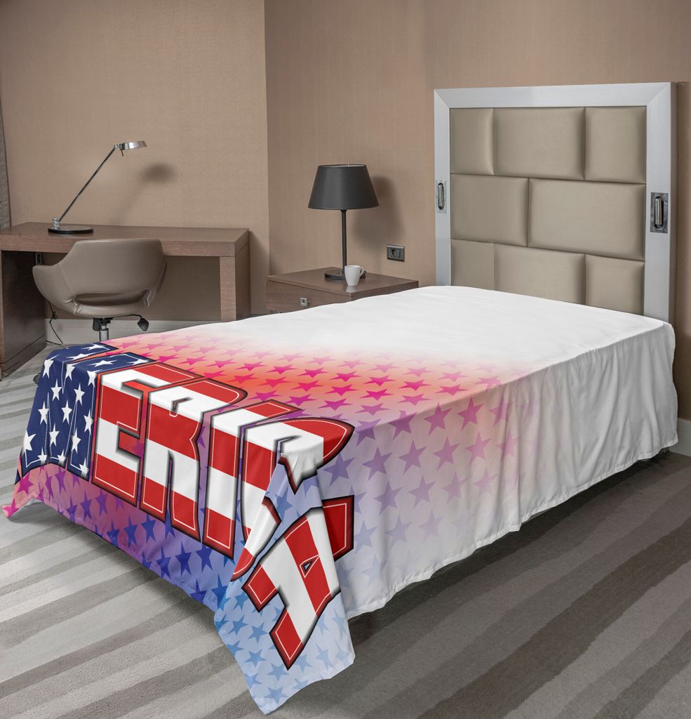 ABAKUHAUS amerikanisch Bettlaken, Usa Flagge Auf Amerika Hintergrund Freiheits Unabhängigkeits Freiheit Druck, weiches bequemes oberes Bettlaken f...
