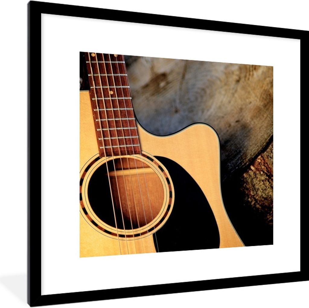 MuchoWow® Gerahmtes Poster Eine akustische Gitarre auf Produktbild 