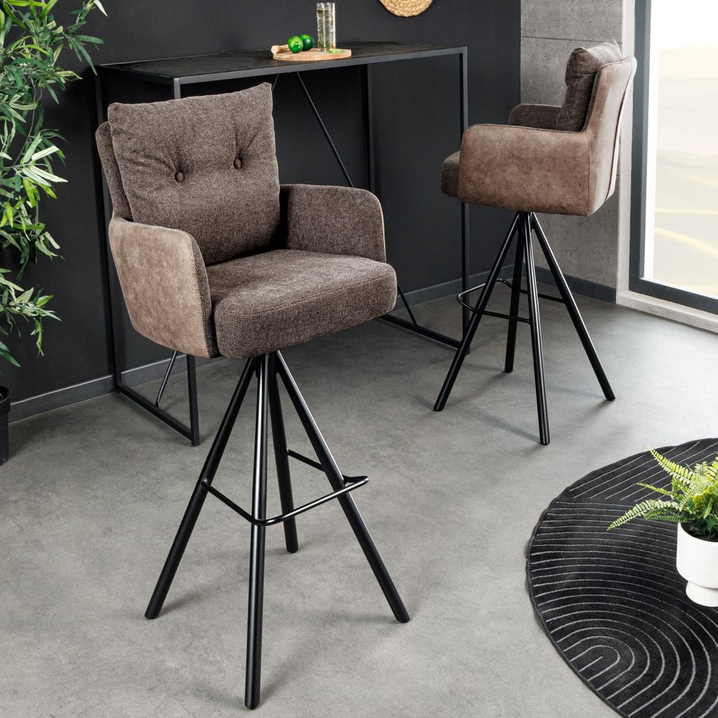 riess-ambiente Drehbarer Design Barhocker BIG GEORGE taupe Produktbild 