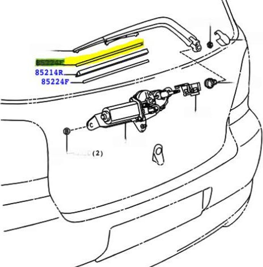 TOYOTA Yaris Wischerversteifung 85224-52020 OE