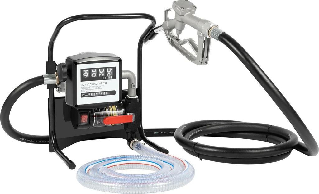 Dieselpumpe - Diesel-Transferpumpe 220V AC EU-Standard Gusseisen - 3600 U/min - max. 3,4 bar - Rückschlagventil - schwarz