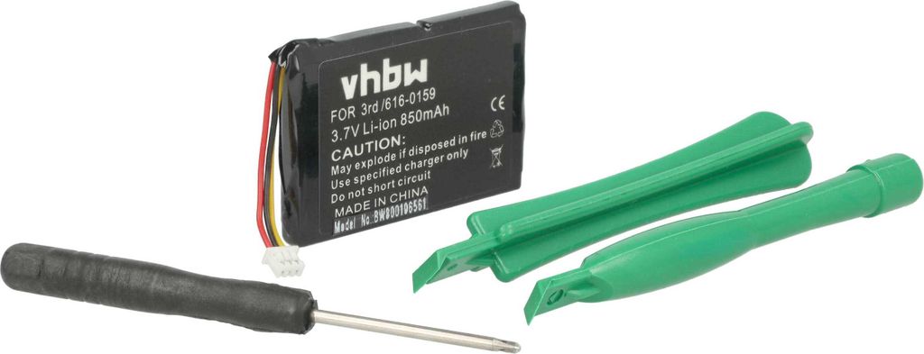 vhbw Akku kompatibel mit Apple iPod M9244LL/A, M9244LL, M8976LLA, M9245LL, M9244LLA, M9245LL/A MP3-Player Musik Player (850 mAh, 3,7 V, Li-Polymer)