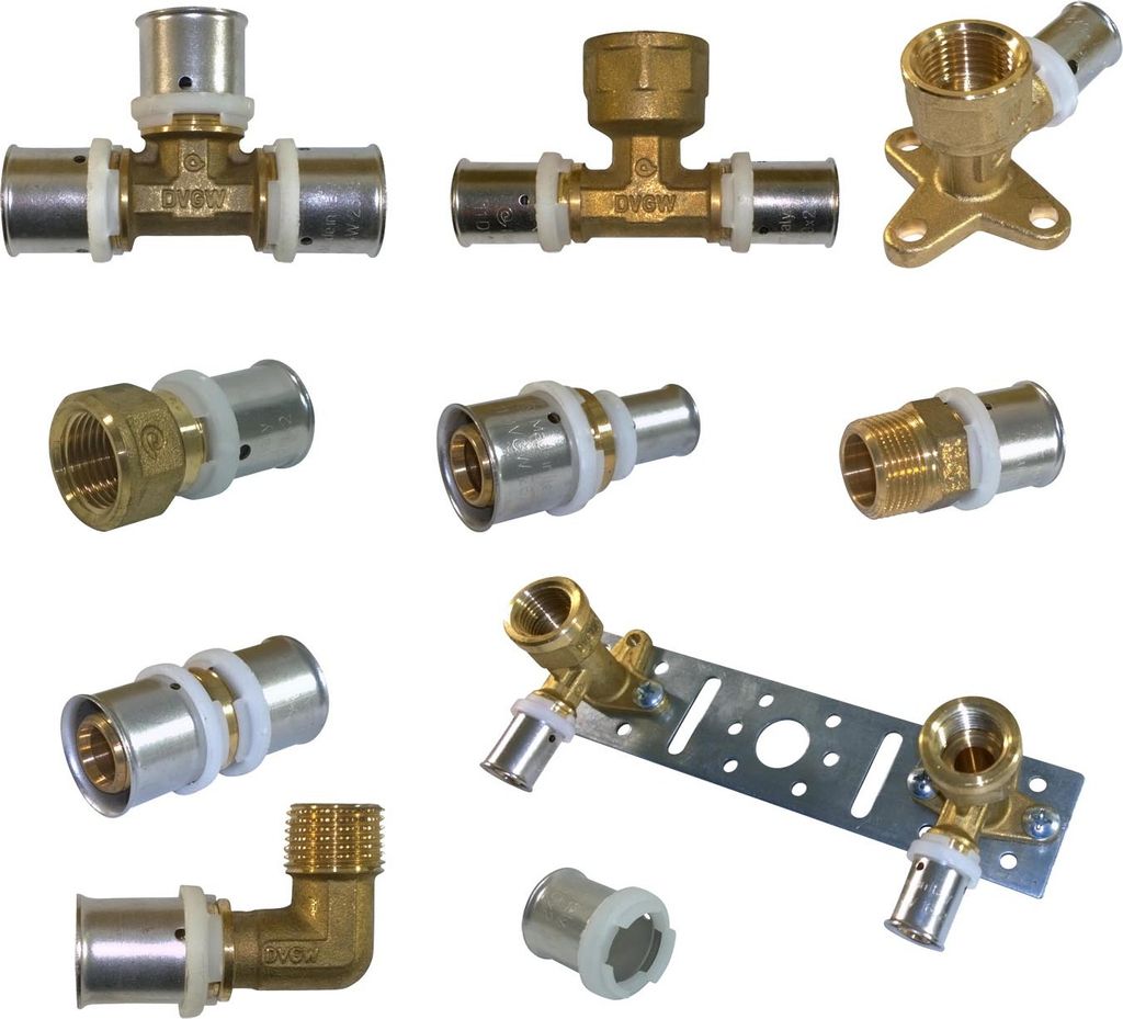 Pressfitting Fittings Press Verbundrohr DVGW Aluverbundrohr 16 20 26 Übergang, Größe:20 x 3/4 x 20, Auswahl:T-Stück mit Innengewinde