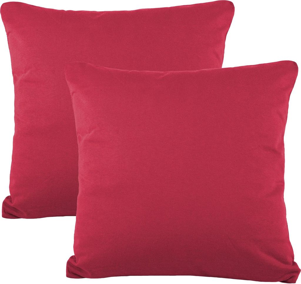 Doppelpack BeBasic Bezug 50x50 bordeaux  Mikrofaser Jersey Produktbild 