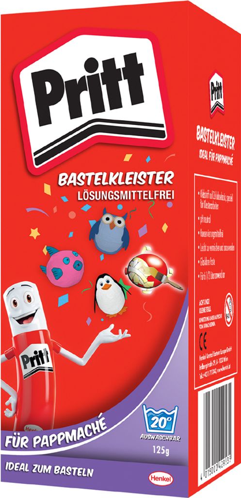 Pritt Bastelkleister für Pappmache Pulverform 125 g (ergibt 6,5 Liter Kleister)