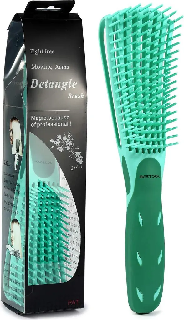 Brosse de douche pour cheveux afro et naturels - Soin démêlant Vert