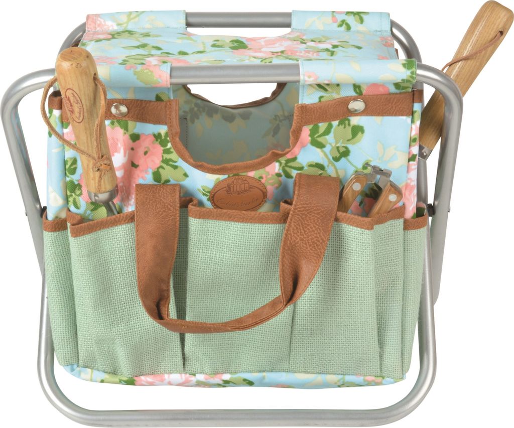 Esschert Design Zahradní nářadí stolička Rose Print Obrázek produktu 1