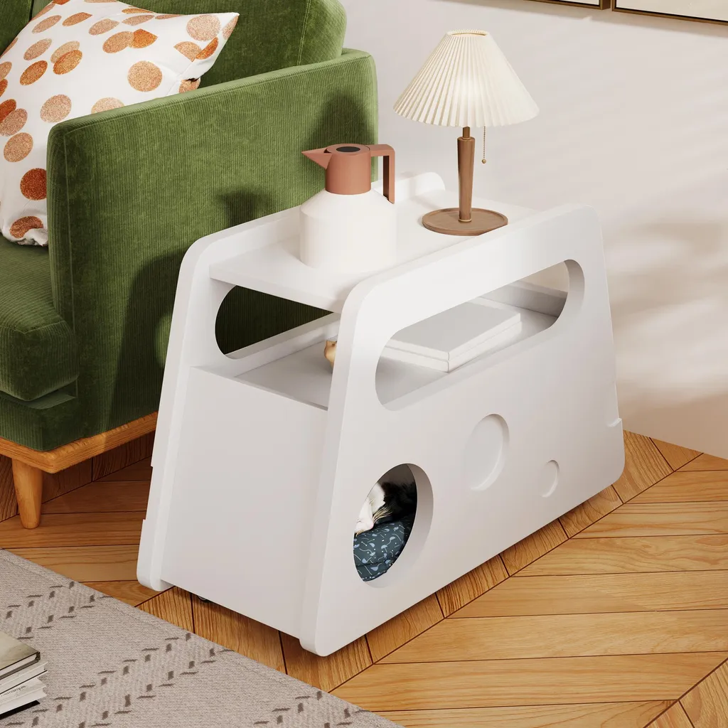 Support ordinateur mobile blanc pour canapé et lit - Table ajustable