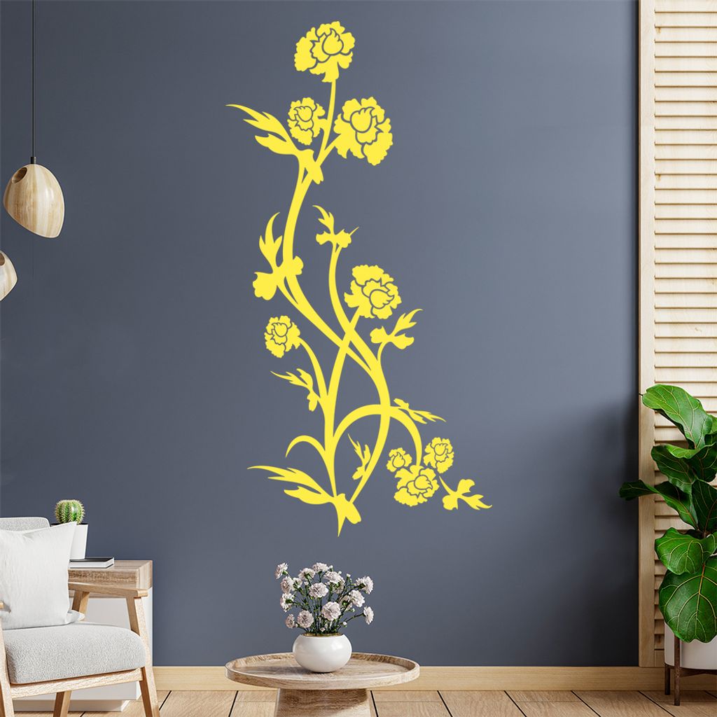 Schöne Blüten Ranke Wandtattoo in 6 Größen - Wandaufkleber Wall Sticker - Dekoration, Küche, Wohnzimmer, Schlafzimmer, Badezimmer