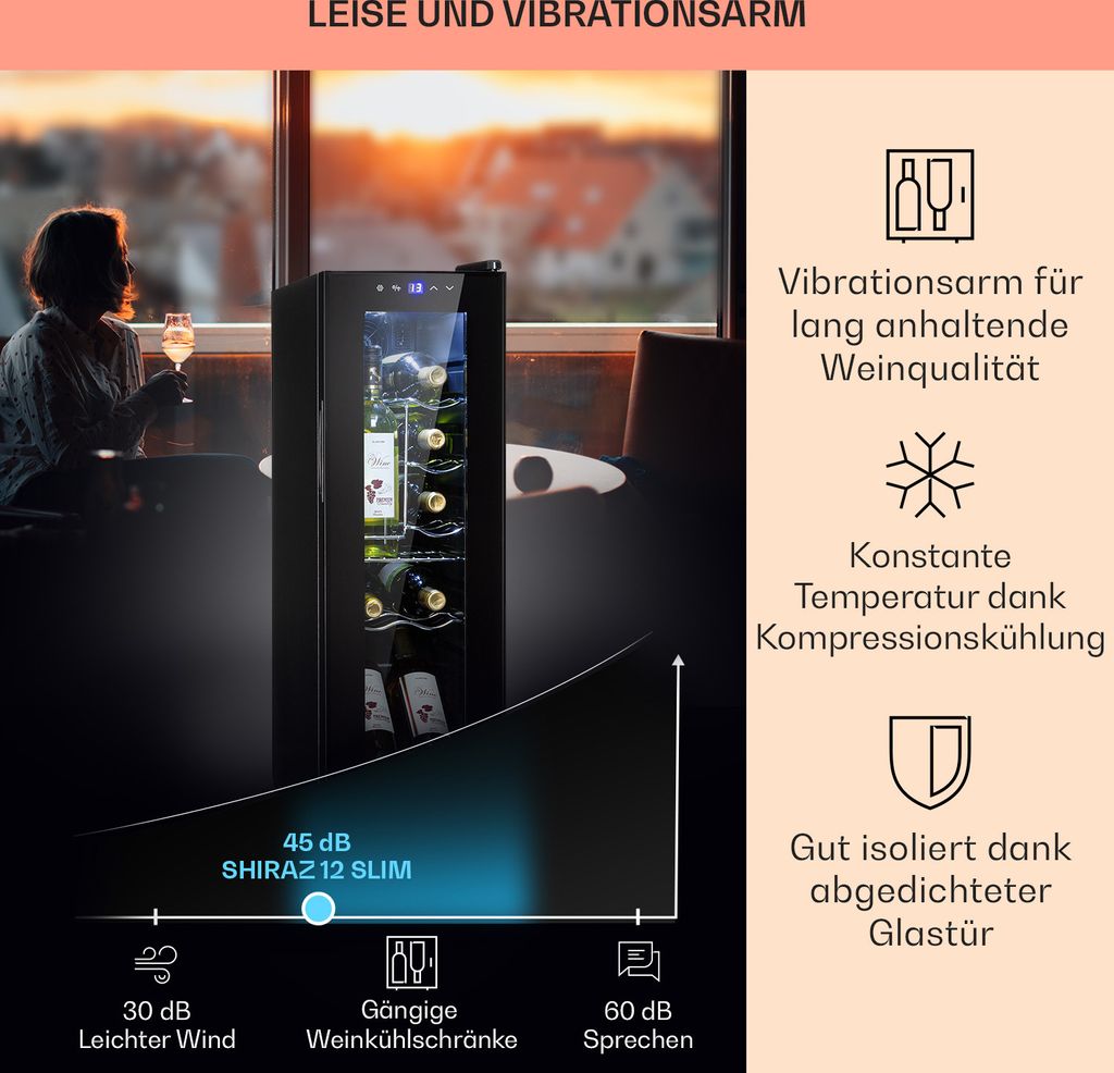 Klarstein Weinkühlschrank, 1 Zonen Getränkekühlschrank Produktbild 4