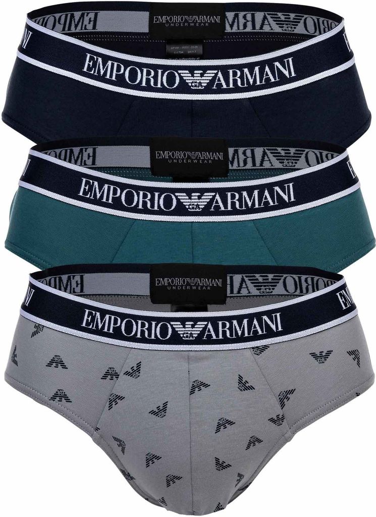 EMPORIO ARMANI Herren-Slips 3er-Pack elastische Unterhose Stretch-Baumwolle Unterwäsche Artikel 111734 3R717 BRIEF, EUR M - CN 170/95 - BR M - MX ...