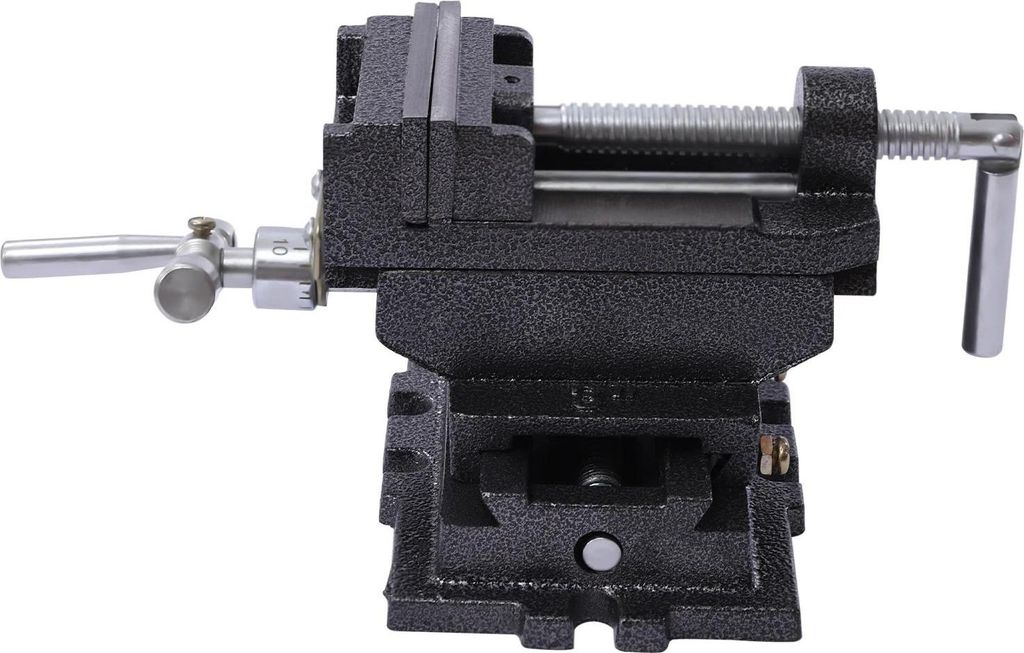 X‐Y Kreuztisch-Schraubstock - Für Säulenbohrmaschine - Backenbreite 7,6 cm - 2‐Wege Kreuzschlitten - Schwerlast - Abnehmbares Design - Blau