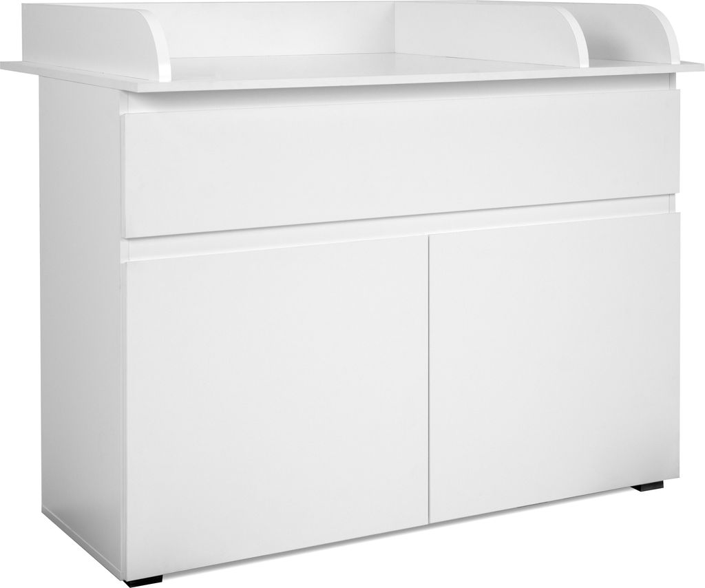 Wickelkommode >Image< 2 Türen, 1 Schublade, Wickelaufsatz, Weiß - 120x102x77cm (BxHxT)