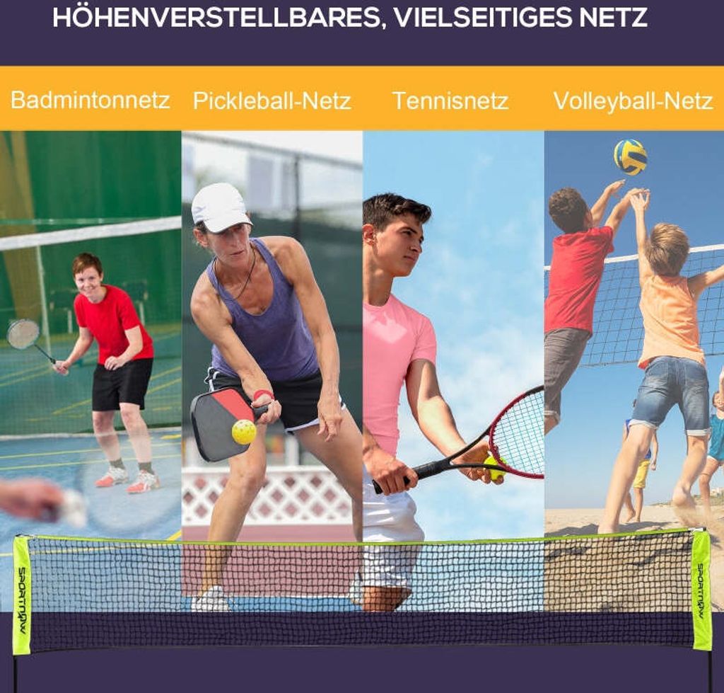 Rootz Tragbares Badmintonnetz Set - Volleyballnetz - Produktbild 4