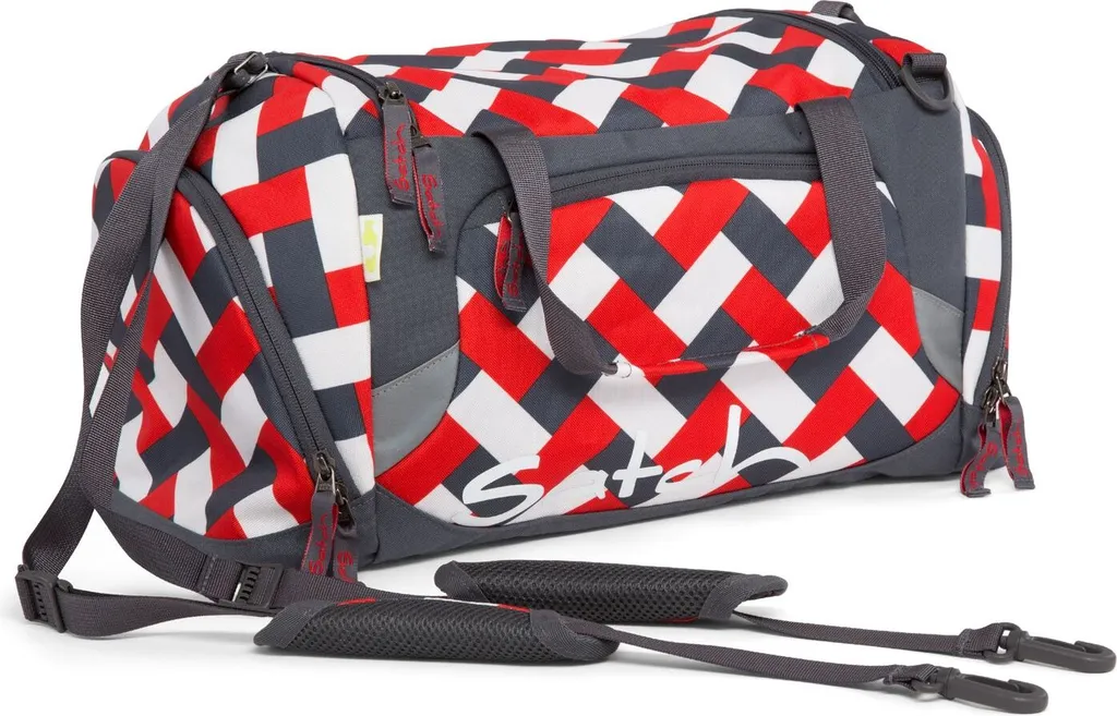 satch sac de sport Sportbag Chaka Bricks rouge et gris pour l'école
