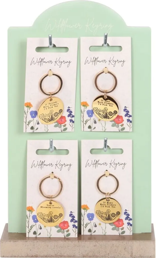 Porte-clés fleurs sauvages Something Different SD5474 pack de 24 doré