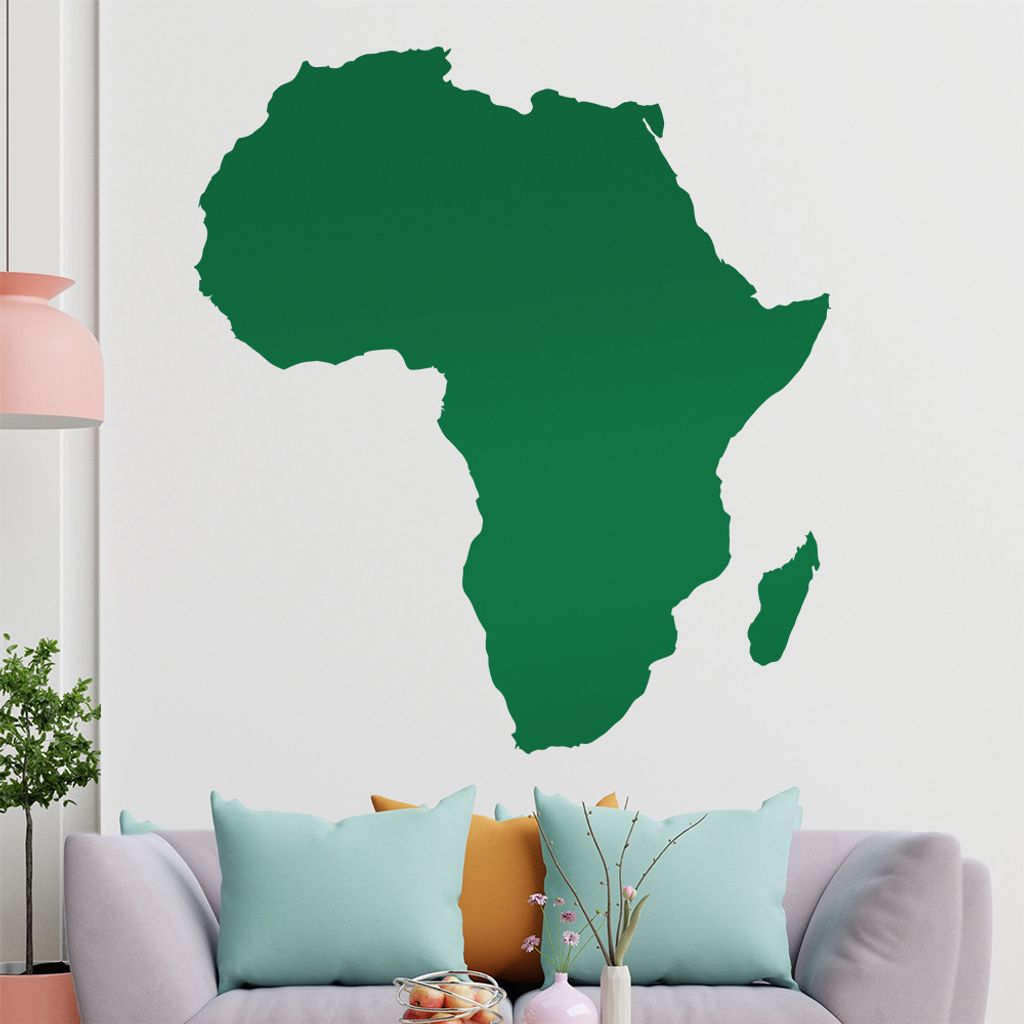 KIWISTAR Land Afrika Silhouette Umriss Kontinent Wandtattoo in 6 Größen - Wandaufkleber Wall Sticker - Dekoration, Küche, Wohnzimmer, Schlafzimm...